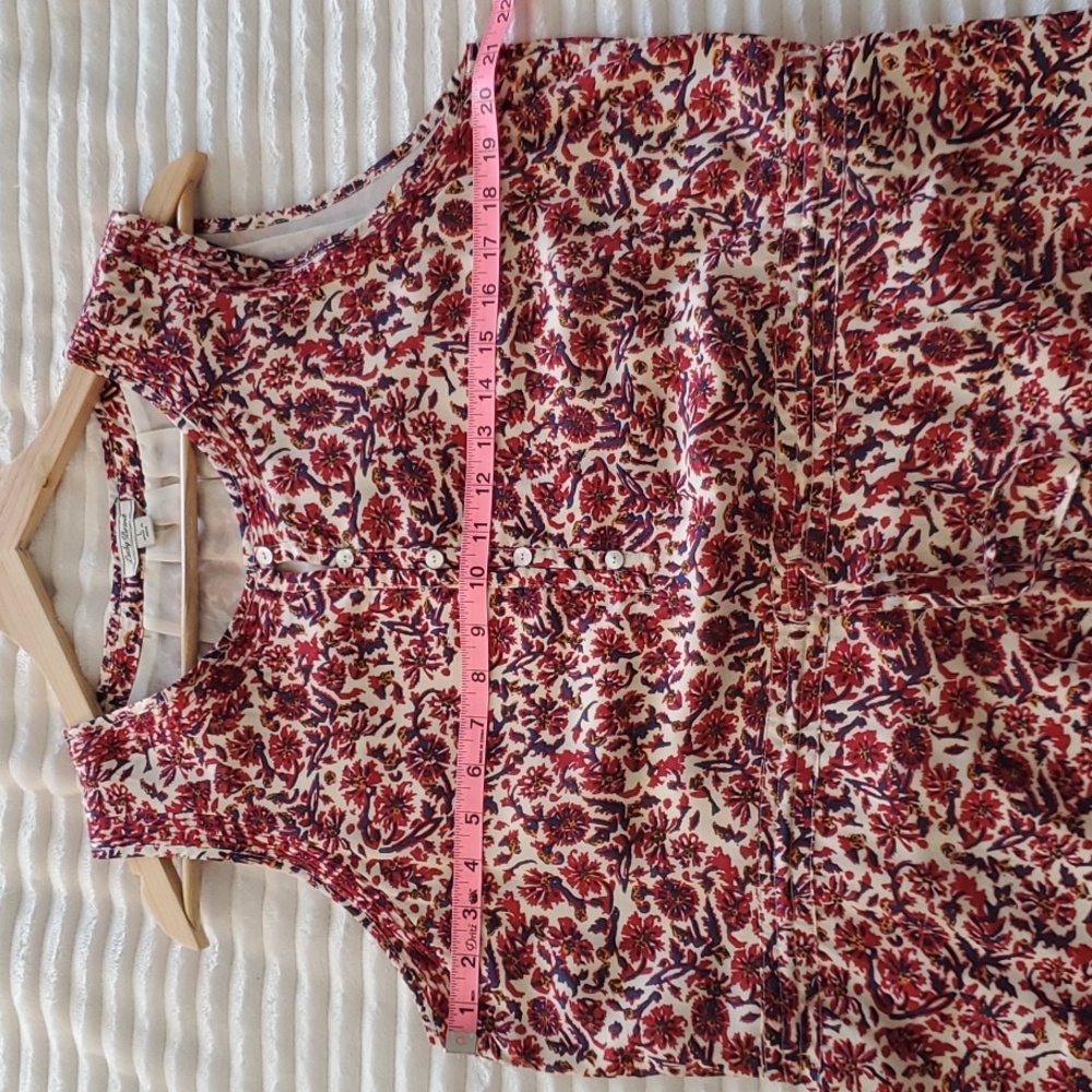 Lucky Brand, Floral Print With Drawstring Waist Dress, Size L, - Picture 9 of 11